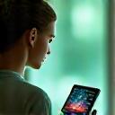 ユーザーがタブレットでデジタルウェルネスプログラムを利用している様子