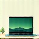 IT業界の働く人を象徴するPCと緑の植物