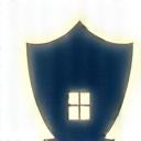 都市の排気ガスや化学物質から家を保護するシールドのアイコン。