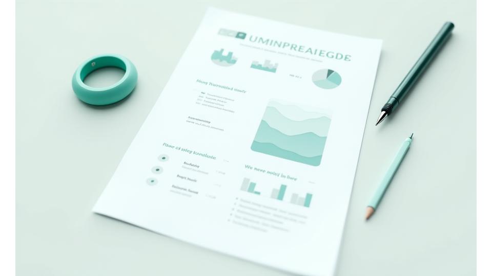 Umi Rhythmsのロゴが入ったウェアラブル睡眠トラッカーと専門家による睡眠レポートの見本。清潔感のあるスタイリッシュなデザイン。