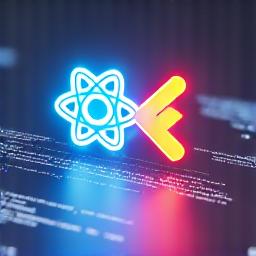 React NativeとFlutter開発環境のロゴとコードスニペット。クロスプラットフォーム開発の専門性を示す。